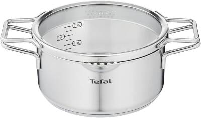 Tefal Nordica tencere H85244 20 cm cam kapaklı,çift saplı Çelik Tencere - 1